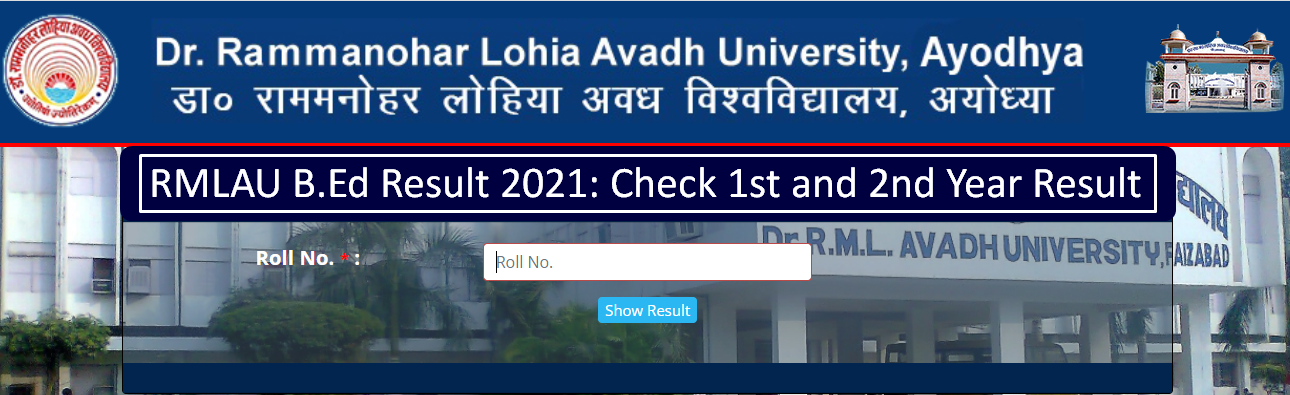 RMLAU B.Ed Result 2021 (Released): Avadh University BEd 1st & 2nd Year ...