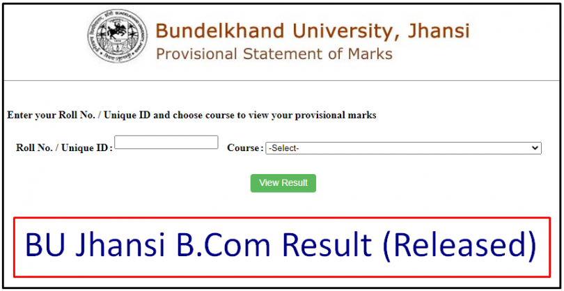 BU Jhansi B.Com Result 2022 (Released) 1st & 2nd Year - Download Here ...